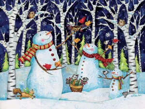 Birch &amp; Snowmen - 500pc Jigsaw Puzzle by Lang  			  					NEW