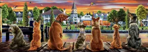 Dogs on the Quay - 1000pc Panoramic Jigsaw Puzzle by Educa  			  					NEW