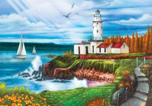 Lighthouse Cove - 1000pc Jigsaw Puzzle by Lafayette Puzzle Factory