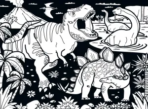 Dinosaurs - 60pc Coloring Jigsaw Puzzle by Masterpieces  			  					NEW