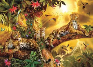 Jungle Jaguars - 500+pc Jigsaw Puzzle by Sunsout  			  					NEW