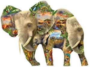 Ele-Phantastic - 1000pc Shaped Jigsaw Puzzle By Sunsout