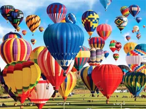 Up, Up &amp; Away! Hot Air Balloon Fiesta, Albuquerque - 550pc Jigsaw Puzzle by Lafayette Puzzle Factory  			  					NEW