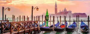 Gondolas in Venice - 1000pc Panoramic Jigsaw Puzzle By Ravensburger  			  					NEW