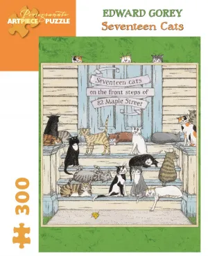Gorey: Seventeen Cats - 300pc Jigsaw Puzzle by Pomegranate
