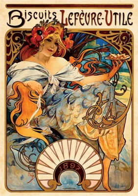Biscuits Lefevre-Utile: Alfonse Mucha - 1000pc Jigsaw Puzzle by D-Toys