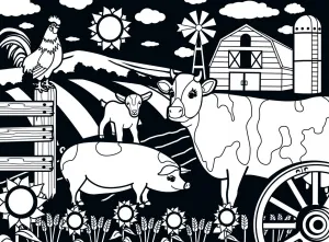 Farm - 60pc Coloring Jigsaw Puzzle by Masterpieces  			  					NEW