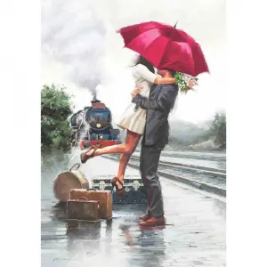 Couple On Train Station - 500pc Jigsaw Puzzle by Anatolian