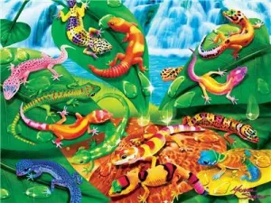 Geckos Galore - 300pc Glow in the Dark EZ Grip Jigsaw Puzzle By Masterpieces