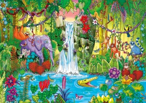 Magical Jungle:  Johanna Basford Wild Flowers - 500pc Jigsaw Puzzle By Buffalo Games
