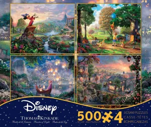 Thomas Kinkade: 4 in 1 Disney Dreams Collection, Series 2 Multi-Pack - 500pc Jigsaw Puzzle by Ceaco