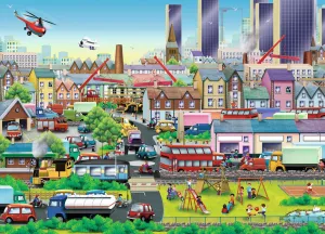 Busy Neighborhood - 60pc Jigsaw Puzzle By Ravensburger