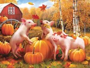 Pigs &amp; Pumpkins - 300pc Jigsaw Puzzle by Sunsout  			  					NEW
