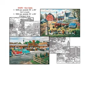 Ken Zylla: Coloring Pages and 500pc and 550pc Jigsaw Puzzle Set by Sunsout