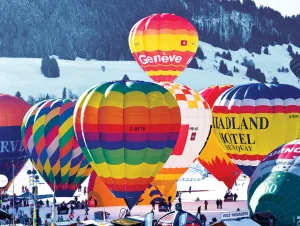Hot Air Balloons, Switzerland - Colorluxe  - 500pc Jigsaw Puzzle by Lafayette Puzzle Factory