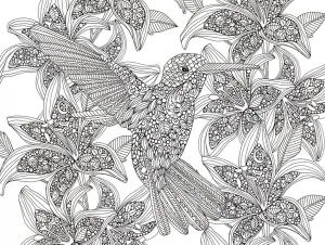 Hummingbirds-2 Sided Coloring Puzzle - 300pc Jigsaw Puzzle By White Mountain